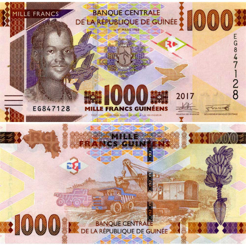 1000 франков 2017 года - Гвинея (Pick 48) UNC