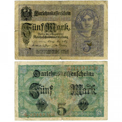 5 марок 1917 года - Германия (Pick 56.a) G-VG