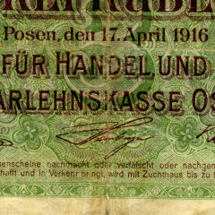 3 рубля 1916 года - Немецкая оккупация Литвы (Pick R123.b) G-VG