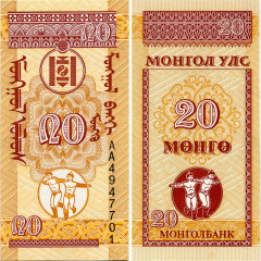 20 менге 1993 года - Монголия (Pick# 50) UNC