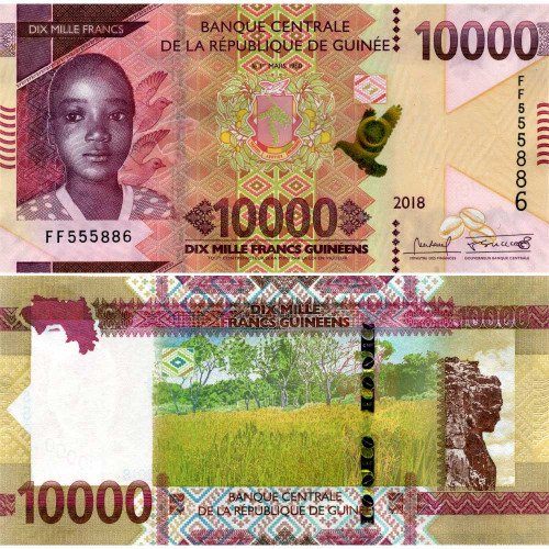 10000 франков 2018 года — Гвинея UNC