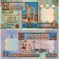 1/4 динар 2002 года - Ливия (Pick 62) UNC