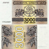 3000 купонов (лари) 1993 года - Грузия (Pick 45) - aUNC