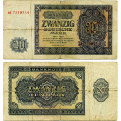 20 марок 1955 года - ГДР (Pick 19) F