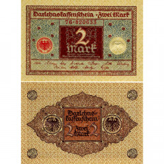 2 марки 1920 года - Веймарская Республика (Pick 60) UNC