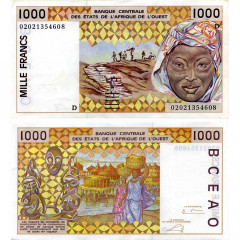 1000 франков 2002 года - Мали (Pick 411D) XF