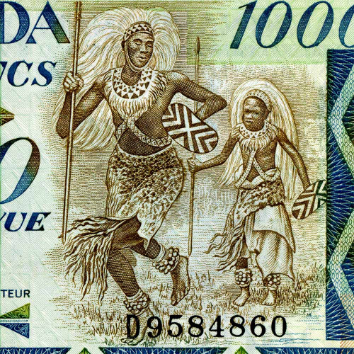 1000 франков 1988 года - Руанда (Pick 21) UNC
