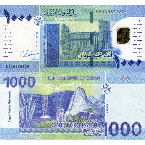 1000 фунтов 2019 года - Судан (Pick 81) UNC