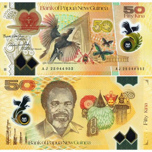 50 кина 2025 года - 50 лет Независимости - Папуа-Новая Гвинея (Pick W58) UNC пластик