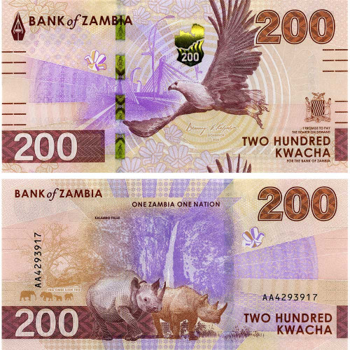 200 квача 2024 (2025) года - Замбия (Pick W66) UNC