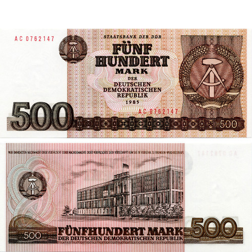 500 марок 1985 года - ГДР (Pick 33) aUNC