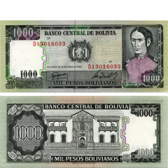 1000 песо 1982 года - Боливия (Pick 167) UNC