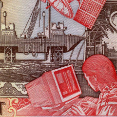 1000 рупий 2007 года - Индия (Pick# 100.h) F-VF (Литера R) - отверстия от скоб