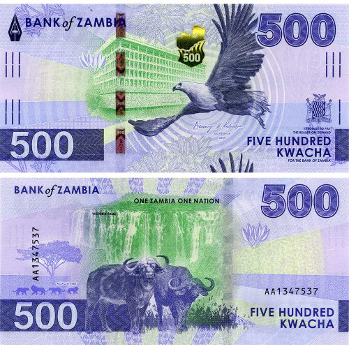 500 квача 2024 (2025) года - Замбия (Pick W67) UNC