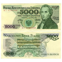 5000 злотых 1988 года - Польша (Pick 150.c) - XF