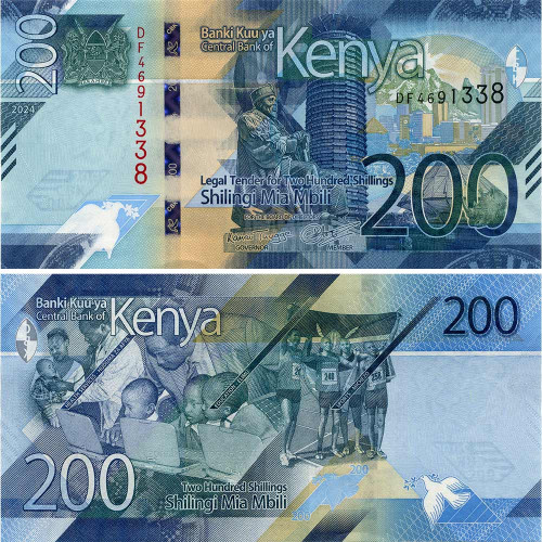 200 шиллингов 2024 года - Кения (Pick W54) UNC