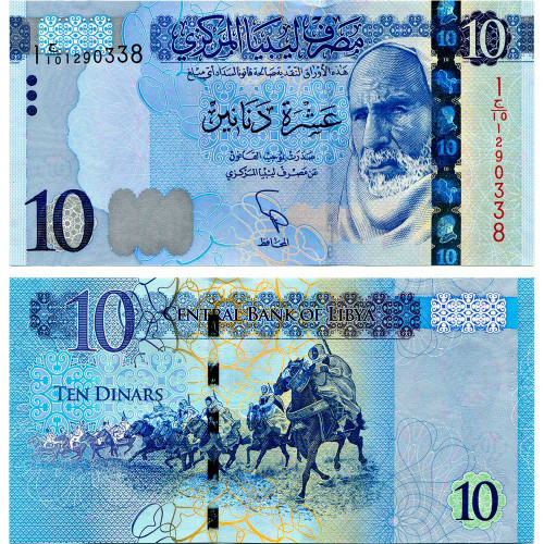 10 динаров 2015 года - Ливия (Pick 82) UNC