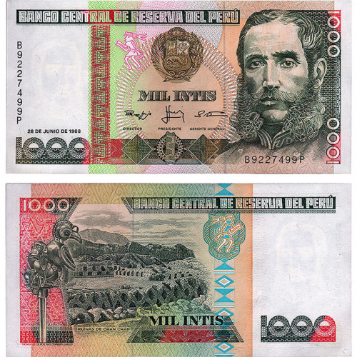 1000 инти 1988 года - Перу (Pick 136.b) aUNC