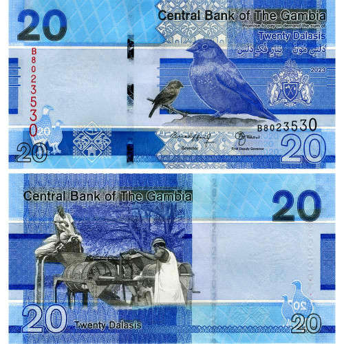 20 даласи 2023 года - Гамбия (Pick W39) UNC