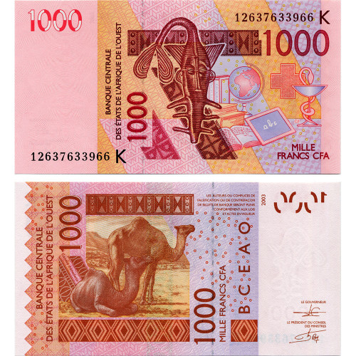 1000 франков 2003-2007 гг - Сенегал (Pick 715K) UNC