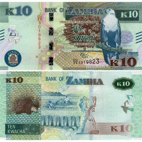 10 квача 2020 года - Замбия (Pick 58.c) UNC