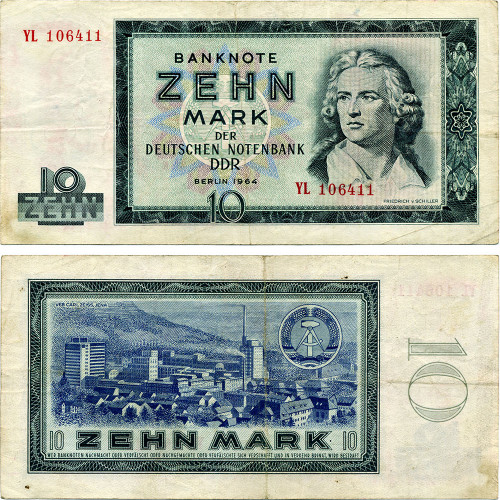 10 марок 1964 года - ГДР (Pick 23) VF