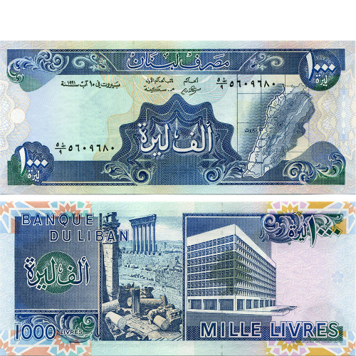 1000 ливров 1988-1992 гг - Ливан (Pick# 69) UNC