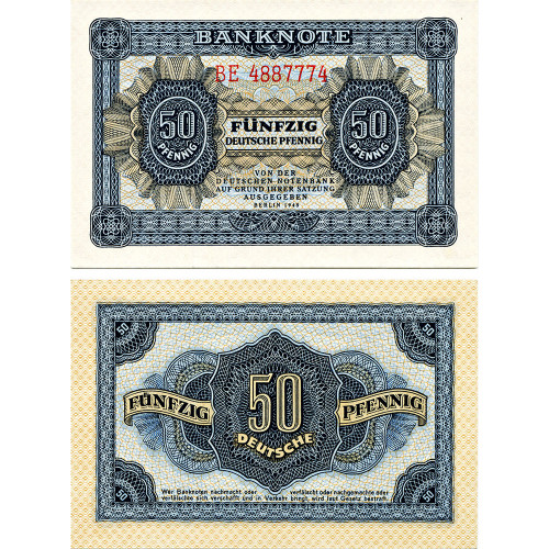 50 пфеннигов 1948 года - ГДР (Pick 8.b) UNC